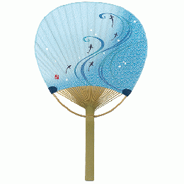 竹うちわ流水 鮎