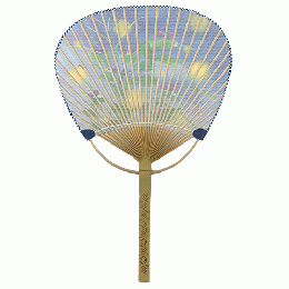 竹うちわ　露草ホタル