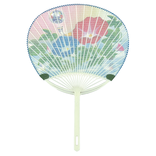 ポリうちわ　朝顔風鈴